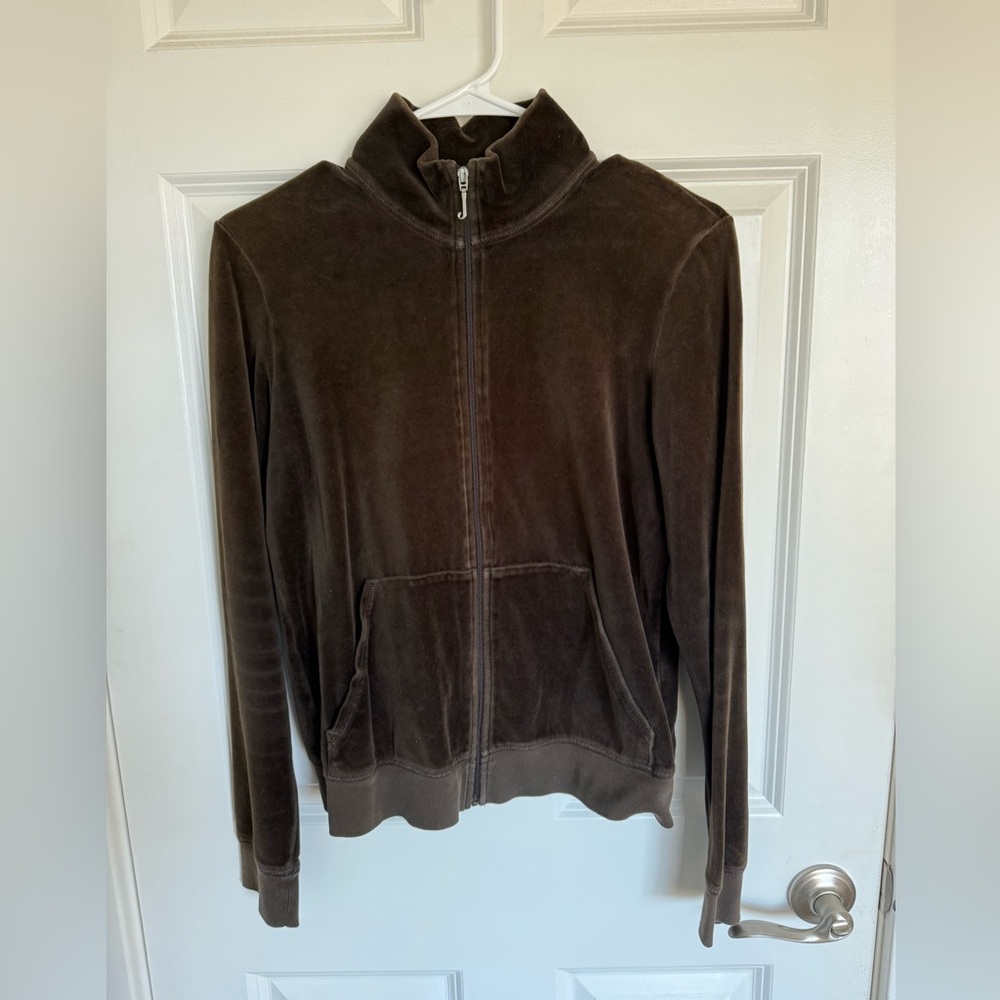JUICY Brown Velour Zip-Up Jacket